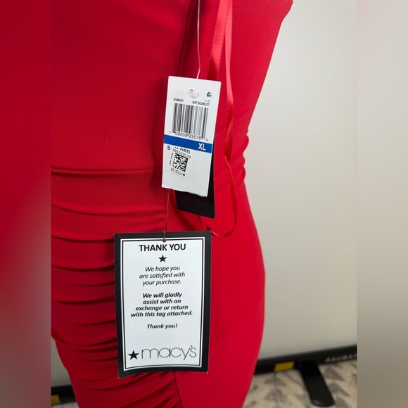 City Studios Macy’s juniors v-neck wrap-skirt bodycon dress XL red - Picture 6 of 6